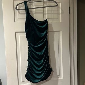 Velvet one shoulder dress